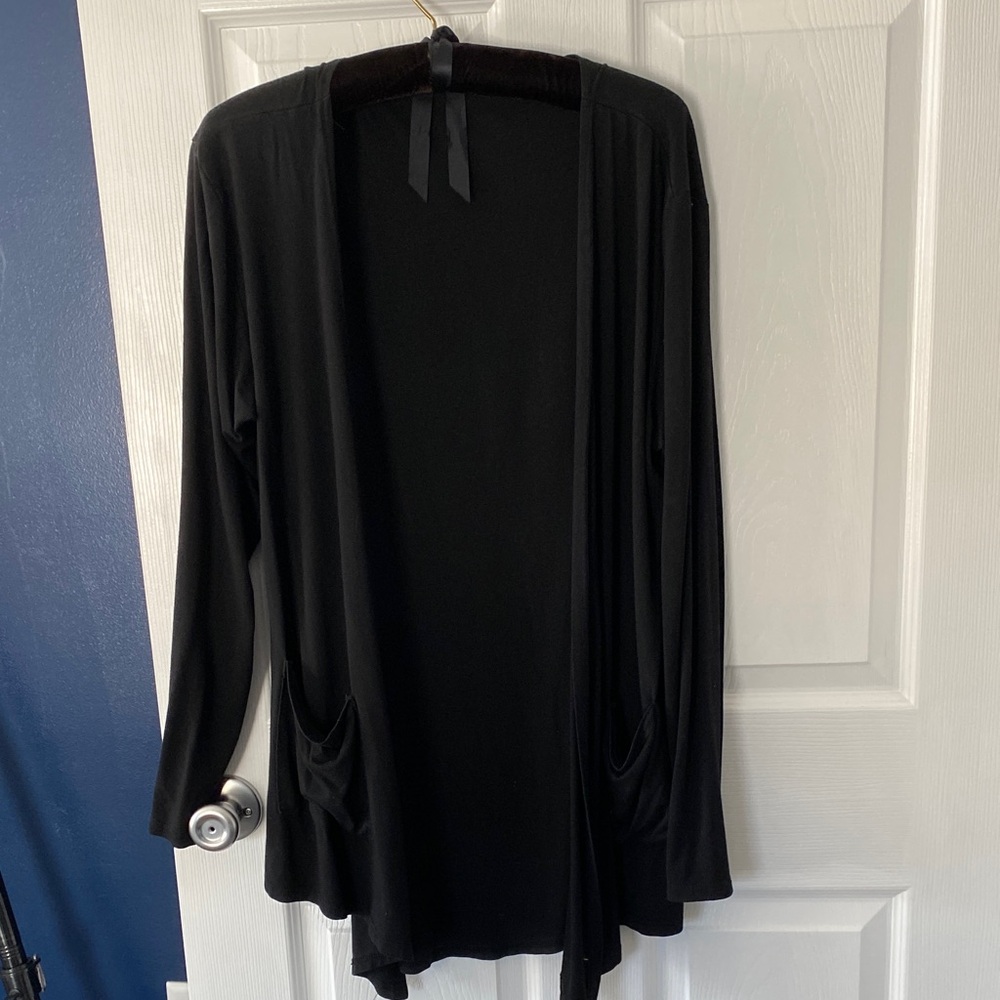 Black Open Front Cardigan